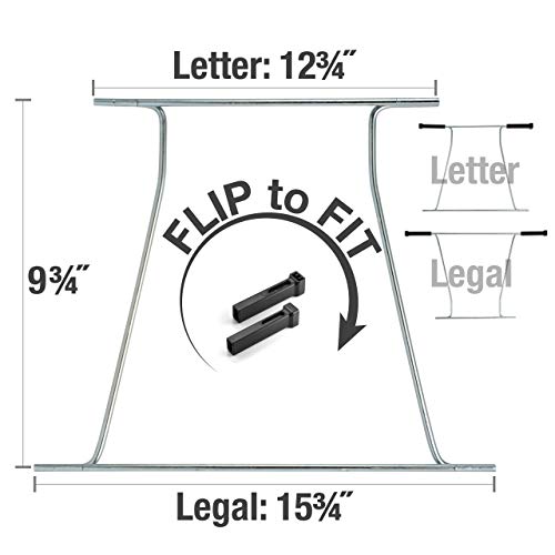 Officemate Universal Hanging File Frame, Letter and Legal Size, Rails 24 to 27, Steel, 1 Set (91966)