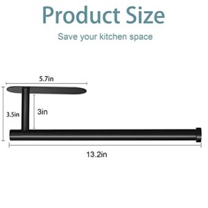 Paper Towel Holder, Self Adhesive or Screw Mounting, Black Paper Towel Holder Wall Mount, SUS304 Stainless Steel Paper Towel Holder Under Cabinet for Kitchen, Counter, Cabinet, Bathroom