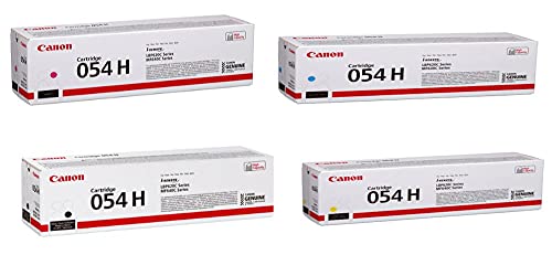 Canon CRG 054 High Yield Toner Cartridge for LBP622 & MF644, Bundle with Black 3100 Pages Yield/Cyan 2300 Pages Yield/Magenta 2300 Pages Yield/Yellow 2300 Pages Yield