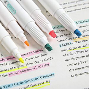 Highlighter Double Ended Mild color Highlighter Fluorescent Marker pen for Coloring, Underlining, Highlighting,Broad and Fine Tips,Assorted 25 Colors (25 Color set)