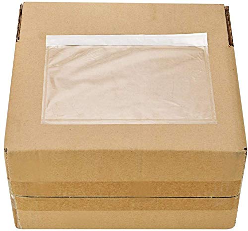 100 Pack 7.5" x 5.5" Clear Self-Adhesive Top Loading Packing List/Shipping Label Envelopes Pouches