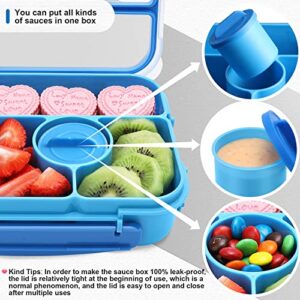 Amathley Bento box adult lunch box,lunch box kids,lunch containers for Adults/Kids/Toddler,5 Compartments bento Lunch box for kids(Blue)