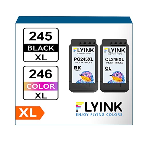 FLYINK Ink Cartridge 2 Pack for Canon 245 246 XL with Pixma MG2522 MG2525 MG2920 MX490 MX492 Printer