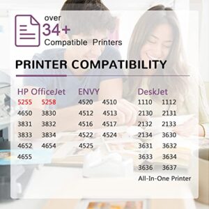 Inktopia Remanufactured Ink Cartridge Replacement for HP 63XL 63 XL Black and Color use with HP Officejet 5255 5258 3830 3833 4650 Envy 4520 4516 DeskJet 1112 2132 3633 3634 Printer