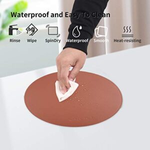 YXLILI Mouse Pad, Double-Sided Mouse Pads Small Round PU Leather Mouse Mat with Stitched Edge Waterproof Mouse Pads for Wireless Computer Mouse for Office Home Gaming Working