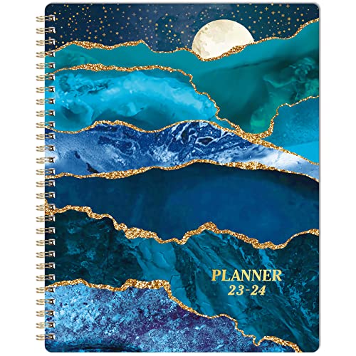 Planner 2023-2024 - July 2023 - June 2024, Weekly and Monthly Planner, 8'' X 10'', Academic Planner 2023-2024, Tabs, Holidays, Flexible Cover, Twin-wire Binding, Thick Paper, Julian Dates & Notes