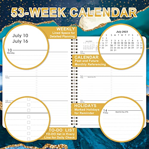 Planner 2023-2024 - July 2023 - June 2024, Weekly and Monthly Planner, 8'' X 10'', Academic Planner 2023-2024, Tabs, Holidays, Flexible Cover, Twin-wire Binding, Thick Paper, Julian Dates & Notes