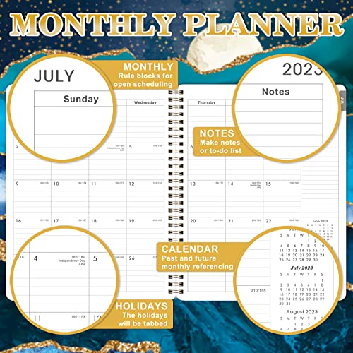 Planner 2023-2024 - July 2023 - June 2024, Weekly and Monthly Planner, 8'' X 10'', Academic Planner 2023-2024, Tabs, Holidays, Flexible Cover, Twin-wire Binding, Thick Paper, Julian Dates & Notes