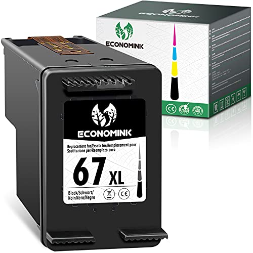 Economink Remanufactured Ink Cartridge Replacement for HP 67 67XL Black for DeskJet 2700 2725 2752 2755 2732 Plus 4100 4152 4155 4140 Envy 6000 6055 6052 Pro 6400 6452 6455 Printer (1 Pack)