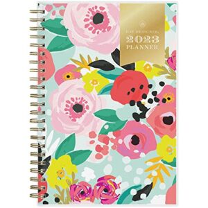 day designer for blue sky 2023 weekly and monthly planner, 5″ x 8″, frosted cover, wirebound, secret garden mint (140103-23)