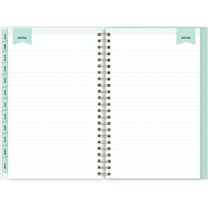 Day Designer for Blue Sky 2023 Weekly and Monthly Planner, 5" x 8", Frosted Cover, Wirebound, Secret Garden Mint (140103-23)