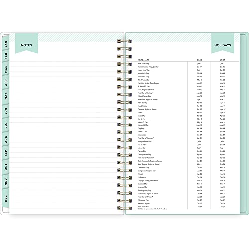 Day Designer for Blue Sky 2023 Weekly and Monthly Planner, 5" x 8", Frosted Cover, Wirebound, Secret Garden Mint (140103-23)