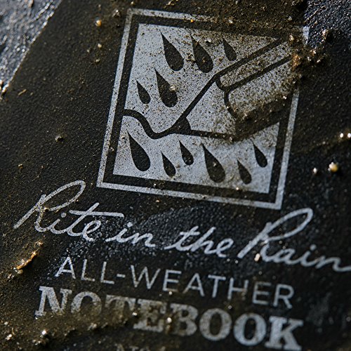 Rite In The Rain All-Weather Side-Spiral Notebook, 4 5/8" x 7", Black Cover, Universal Pattern (No. 773)