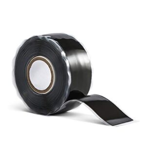 CLAVICHORD Seal Self Fusing Silicone Tape - 1 Inch Wide and 15 Feet Long Weatherproof Self Fusing Silicone Sealing Tape for Emergency Pipeline Repair/Cable Bandage/Tool Fixing（Black）