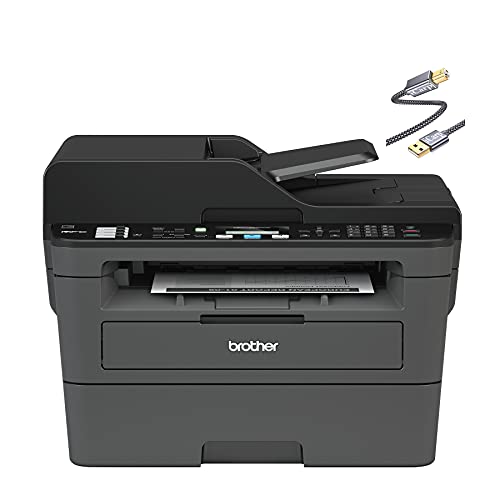 Brother MFC-L26 90DW Series Compact Wireless Monochrome Laser All-in-One Printer - Print Copy Scan Fax - Mobile Printing - Auto Duplex Printing - ADF - Print Up to 26 Pages/Min + HDMI Cable