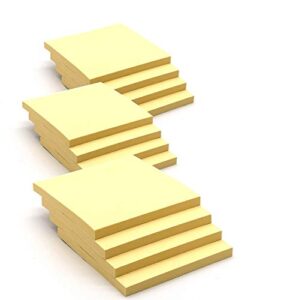 sticky notes 3″ x 3 inch yellow stick on note. self stick it notes. strong sticking square stickies. small square removable memo pad to post in office, home, school. 12 pads – emraw