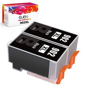 ejet 902xl 902 xl compatible ink cartridge(newest chips) replacement for hp 902 black 902xl 902 xl to use with officejet pro 6968 6978 6958 6962 6954 6960 6970 6979 6950 printer (2 black)