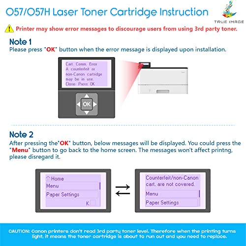 TRUE IMAGE Compatible Toner Cartridge Replacement for Canon 057H 057 CRG-057H Work with ImageCLASS MF445dw LBP226dw LBP227dw LBP228dw MF448dw MF449dw LBP226 MF445 Printer Ink (Black, 1-Pack)