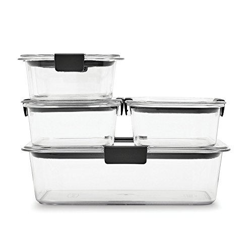 Rubbermaid Brilliance Food Storage Container, 10-Piece Set, 100% Leak-Proof, Plastic, Clear