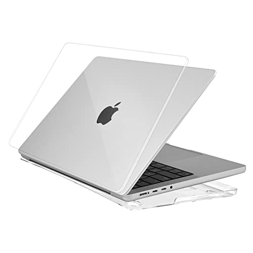 EooCoo Hard Case Clear Compatible for Newest MacBook Pro 16 Inch Case Release 2023 2022 2021 Model M2 A2780 M1 Pro M1 Max A2485 with Keyboard Cover, Screen Protector - Crystal Clear