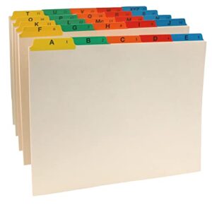 iconikal alphabetical file guide set, 5 tabs across, manila, letter size