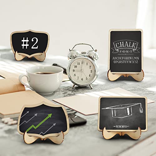 20PCS Mini Chalkboard Signs with 1 Erasable Chalk Marker,Small Chalkboard with Support Easels,Chalkboard Place Cards,Table Numbers,Food Labels for Party Buffet,Weddings,Special Events