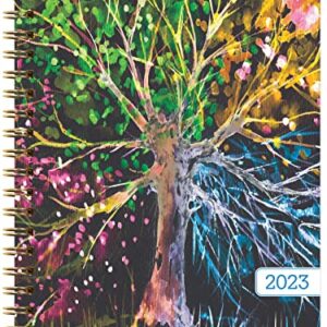 HARDCOVER 2023 Planner: (November 2022 Through December 2023) 8.5"x11" Daily Weekly Monthly Planner Yearly Agenda. Bookmark, Pocket Folder and Sticky Note Set (Black Tree Seasons)