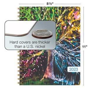 HARDCOVER 2023 Planner: (November 2022 Through December 2023) 8.5"x11" Daily Weekly Monthly Planner Yearly Agenda. Bookmark, Pocket Folder and Sticky Note Set (Black Tree Seasons)