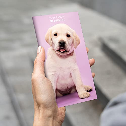 TF PUBLISHING Puppies Small Monthly Pocket Daily Planner 2023-2024 | Pocket Calendar 2023-2024 For Purse | Daily Planner 2023 - 2024 | Agenda 2023 | Calender 2023 Small Planner | 3.5" x 6.5"