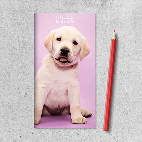 TF PUBLISHING Puppies Small Monthly Pocket Daily Planner 2023-2024 | Pocket Calendar 2023-2024 For Purse | Daily Planner 2023 - 2024 | Agenda 2023 | Calender 2023 Small Planner | 3.5" x 6.5"