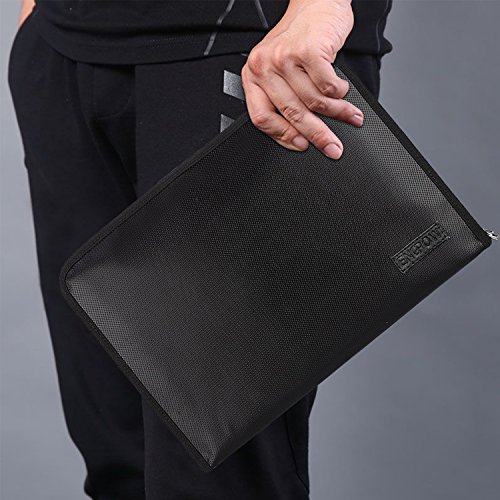 Fireproof File Folder Fireproof Fire and Water Resistant Money Document Bag with A4 Size 13 Pockets Zipper Closure Non-Itchy Silicone Coated Portable Filing Organizer Pouch(14.3" x 9.8")