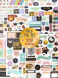 aesthetic gold foil planner stickers – 1250+ stunning design accessories enhance and simplify your planner, journal and calendar