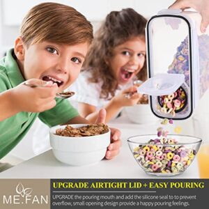 ME.FAN Cereal Storage Containers [4 Set] Airtight Food Storage Containers 4L(135oz) - Large Kitchen Storage Keeper with 24 Chalkboard Labels - BPA Free, Easy Pouring Lid (Black)