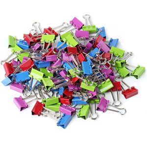 mr. pen- colored binder clips, 0.75”, 100 pack, small binder clips, mini binder clips, small binder clips 3/4 inch, clips office supplies, binder clips small size, colorful binder clips