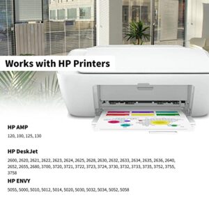 Ubinki 65XL Ink Cartridge Black Color Combo for HP Ink 65 XL Remanufactured HP65 for Printers Envy 5055 5000 5052 5014 5010 DeskJet 3755 3700 3752 2600 2622 2652 2655 2624 2640 (Black Tricolor 2-Pack)