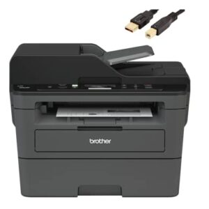 Brother DCP-L25 Series Monochrome All-in-One Laser Printer for Home Office, Print, Scan, Copy, Wireless, 36 ppm, 2400 x 600 dpi, Automatic Duplex Printing, with MTC Printer Cable
