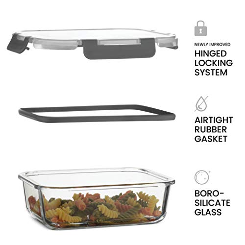 Superior Glass Round Meal Prep Containers -3pk (32oz) BPA-free Airtight Food Storage Containers with 100% Leak Proof Locking Lids, Freezer to Oven Safe Great on-the-go Portion Control Lunch Containers