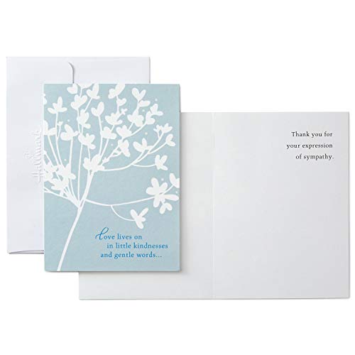 Hallmark Pack of 20 Thank You for Your Sympathy Cards, Cherry Blossom (Funeral Thank You Cards)