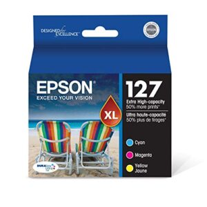 epson t127 durabrite ultra ink standard capacity color combo pack (t127520) for select epson stylus and workforce printers