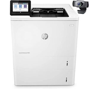 HP Laserjet Enterprise M612x Single-Function Wireless Monochrome Laser Printer, White - Print only - 4.3" Touchscreen, 75 ppm, 1200 x 1200 dpi, Auto Duplex Printing, Ethernet - Cbmou External Webcam