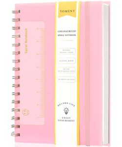 spiral notebook college ruled a5 spiral bound journal 160 pages thick paper plastic hardcover spiral notebook 5×7 wire bound notebooks for note taking school office supplies,pink