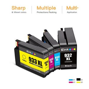 E-Z Ink (TM Compatible Ink Cartridge Replacement for HP 932XL 933XL 932 933 to use with Officejet 6100 6600 6700 7110 7510 7610 7612 Printer (1 Black, 1 Cyan, 1 Magenta,1 Yellow) 4 Pack