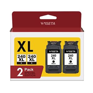 pg-240 xl black ink cartridge replacement for canon 240 240xl remanufactured pg-240xl ink compatible to printer ts5120, mg3620, mg2120, mg3120, mg4120, mg2220, mg3220, mg4220, mg3520, mx472 (2 black)