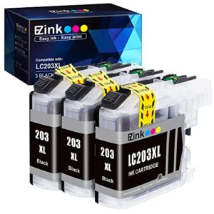 e-z ink (tm) compatible ink cartridge replacement for brother lc203xl lc203 xl to use with mfc-j480dw mfc-j880dw mfc-j4420dw mfc-j680dw mfc-j885dw (3 black)