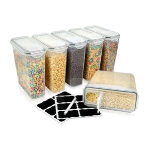 cereal containers storage set large (6 pack) airtight food storage containers for kitchen & pantry organization, cereal storage container set for crunchiness, 6 pack