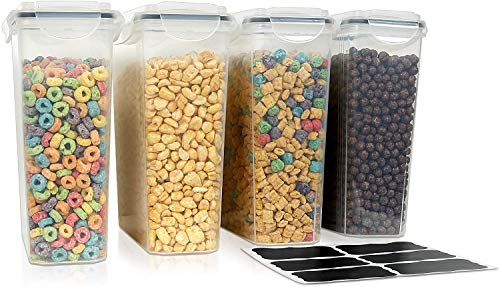 Cereal Containers Storage Set Large (6 Pack) Airtight Food Storage Containers for Kitchen & Pantry Organization, Cereal Storage Container Set for Crunchiness, 6 Pack