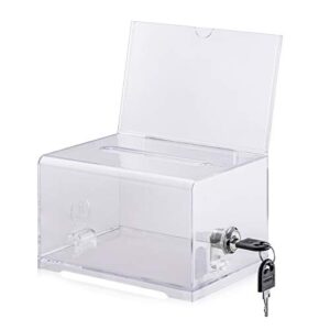 polmart clear suggestion/business card drawing box with sign and lock