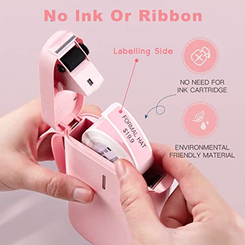 BrokSilent D11 Label Maker Machine with Tape,Labels Printer Mini Label Makers Portable Wireless Label Printer Multiple Templates Easy to Use Office Home Organization USB Rechargeable