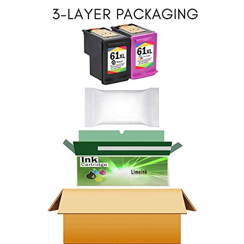 Limeink Remanufactured Ink Cartridges Replacement For HP 61 Ink Cartridge Combo Pack For HP Ink 61 Ink cartridges For HP 61 Envy 4500 61xl For HP Ink Cartridges Printer Ink For HP 61 (Black and Color)