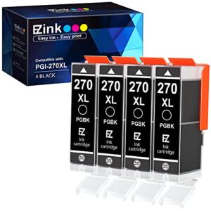 e-z ink (tm compatible ink cartridge replacement for canon pgi-270 pgi 270 to use with mg6821 ts6020 mg6820 mg5720 mg5721 mg5722 ts5020 ts8020 ts9020 mg7720 printer (large black, 4 pack)